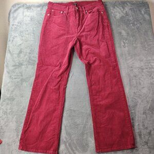 JCrew Women 29 Red Corduroy Pants Straight Leg BM744 Stretch Casual closetstaple